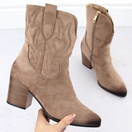 Isolierte Cowboystiefel für Damen, beige Vinceza 1