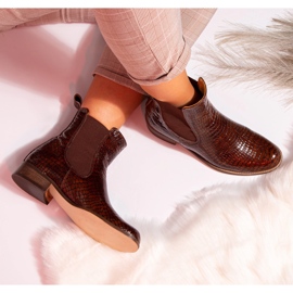 Flache Chelsea-Stiefel, Kamelleder Butdam Stw braun 1