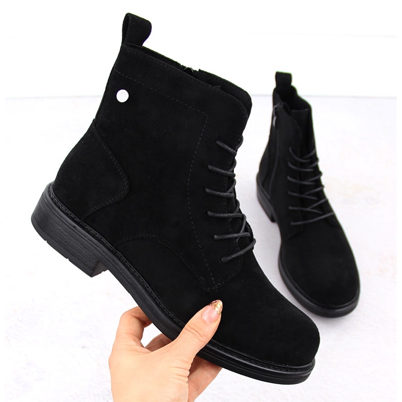 Schwarze Wildlederstiefel für Damen von Sergio Leone BT590 1