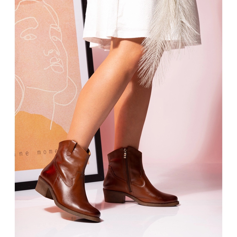 Damen-Cowboystiefel aus Kamelleder Butdam KW-1 braun 1