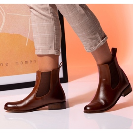 Flache Chelsea-Stiefel aus Kamelleder Butdam Stw braun 1