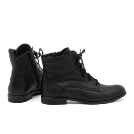 Schwarze Damen-Schnürstiefel aus Leder BUTDAM Trw 1