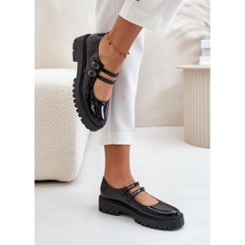 Damen-Lacklederschuhe mit Riemen, Black Rialuna schwarz 2