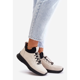 Isolierte Sportschuhe aus Leder mit Reißverschluss Artiker 55C0038 Beige 1