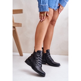 Jezzi Niedrige, isolierte Stiefeletten mit Reißverschluss und Verzierung, schwarzes Nevalia 2