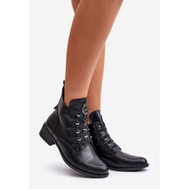 Jezzi Niedrige, isolierte Stiefeletten mit Reißverschluss und Verzierung, schwarzes Nevalia 1