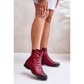 Jezzi Isolierte flache Damenstiefel, Burgundy Labise rot 2