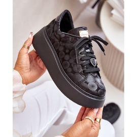 Leder-Sportschuhe auf der Plattform Maciejka 06191-42 Schwarz 2