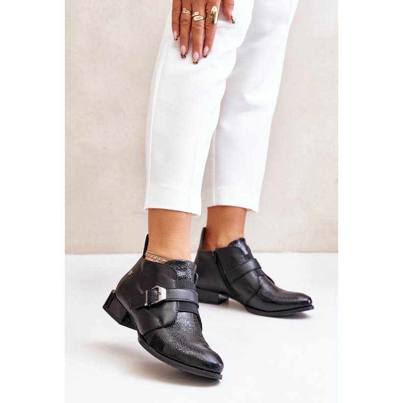 Leder-Niedrigstiefel mit Reißverschluss Maciejka 06692-01 Schwarz 2