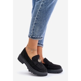 Damen-Brogues-Mokassins mit Golddetail, schwarzes Arilva 6