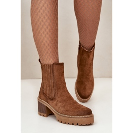 Damen-Stiefel mit hohem Absatz aus Öko-Wildleder, warmes Braun Nevitas 4
