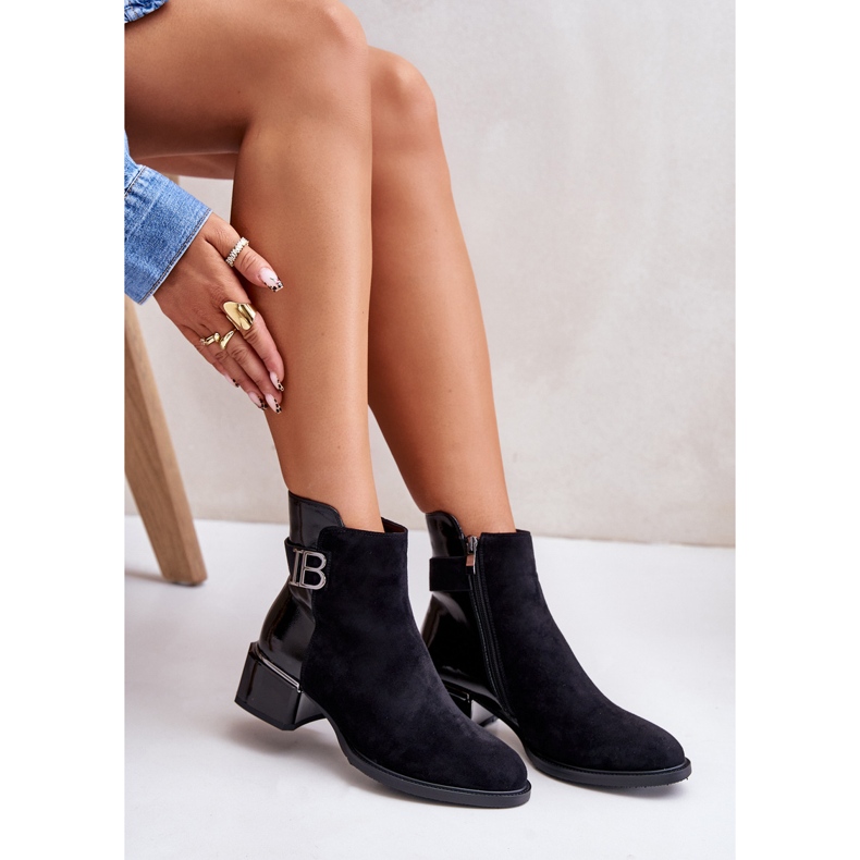 S.Barski Elegante isolierte High Heel Stiefel MR880-040 Schwarz 2