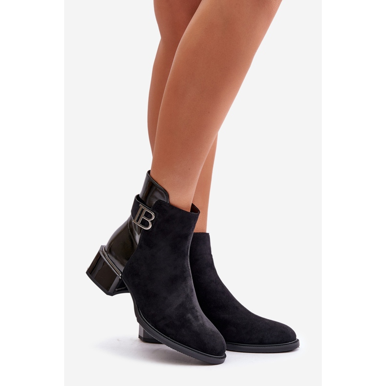 S.Barski Elegante isolierte High Heel Stiefel MR880-040 Schwarz 1