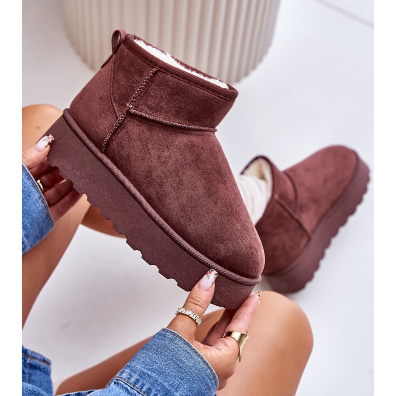 Mit Fell isolierte Plateau-Schneestiefel für Damen, Dunkelbraun, Xamella 2