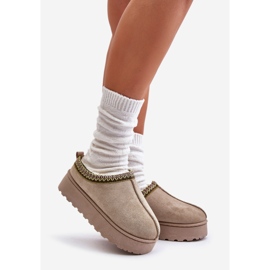 Mit Fell isolierte Plateau-Schneestiefel für Damen, Grün, Remenia 1