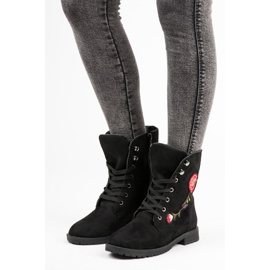 Sport Bestickte Wildledertaschen schwarz 1