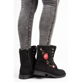 Sport Bestickte Wildledertaschen schwarz 2