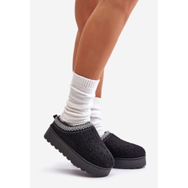 Damen-Plateau-Schneestiefel mit Stickerei, Schwarz Tirisa 1