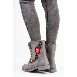 Sport Bestickte Wildledertaschen grau 1