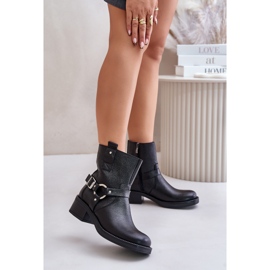 Zazoo 60480 Isolierte Lederstiefel mit niedrigem Absatz, Schwarz 2