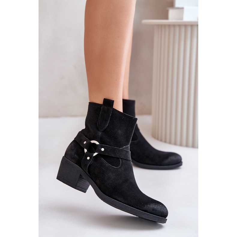 Zazoo 60477 Wildlederisolierte Stiefeletten mit hohem Absatz, Schwarz 2