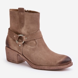 Zazoo 60477 Wildleder-isolierte High-Heel-Stiefel, Beige 4
