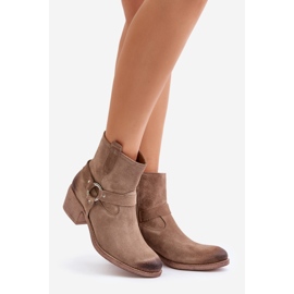 Zazoo 60477 Wildleder-isolierte High-Heel-Stiefel, Beige 1