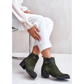 Zazoo 60478 Wildleder-High-Heel-Stiefel, isoliert, mit Reißverschluss befestigt, dunkelgrün 7