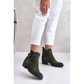Zazoo 60478 Wildleder-High-Heel-Stiefel, isoliert, mit Reißverschluss befestigt, dunkelgrün 2