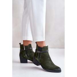 Zazoo 60478 Wildleder-High-Heel-Stiefel, isoliert, mit Reißverschluss befestigt, dunkelgrün 3