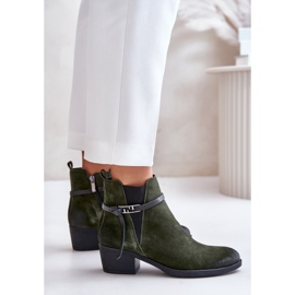 Zazoo 60478 Wildleder-High-Heel-Stiefel, isoliert, mit Reißverschluss befestigt, dunkelgrün 5