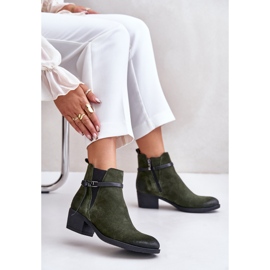Zazoo 60478 Wildleder-High-Heel-Stiefel, isoliert, mit Reißverschluss befestigt, dunkelgrün 6