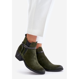 Zazoo 60478 Wildleder-High-Heel-Stiefel, isoliert, mit Reißverschluss befestigt, dunkelgrün 1