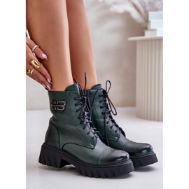 Zazoo 60486 Isolierte Arbeitsstiefel aus Leder, Dunkelgrün 9