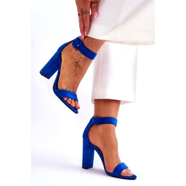 Frauen -Wildleder -Fersen dunkelblau 4