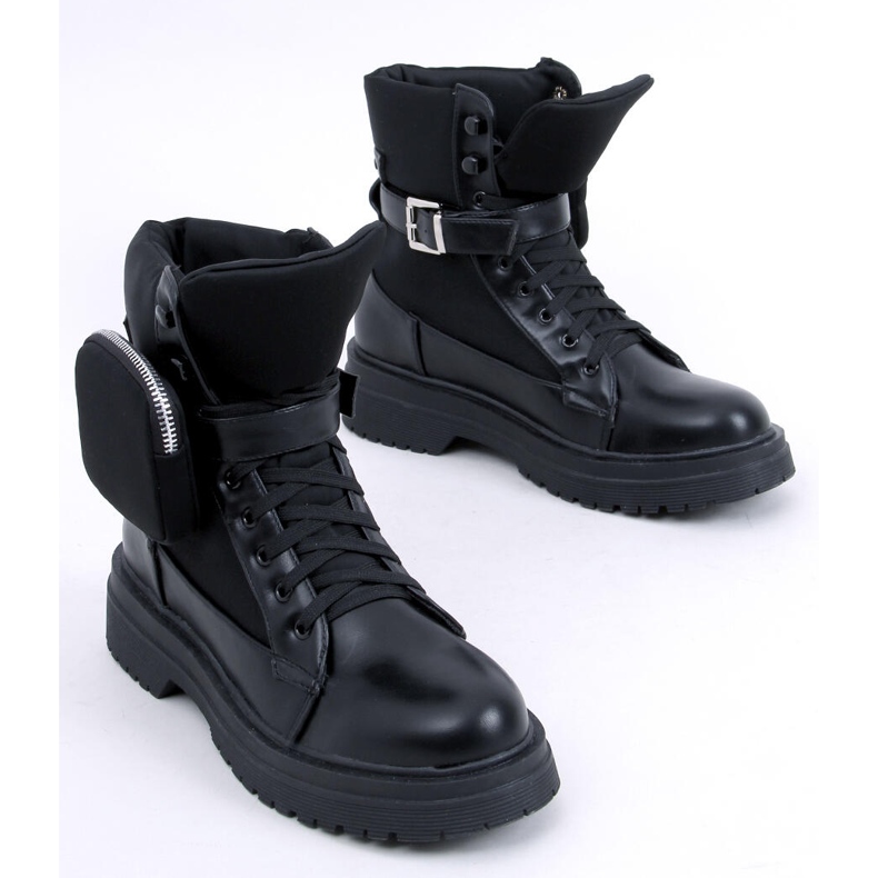 Militärstiefel mit einem Beutel in Baku Black schwarz 1