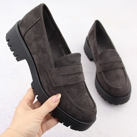 Damen-Mokassins aus Wildleder, grau Potocki 12437 1