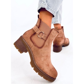 Airon Khaki Chelsea-Stiefel mit niedrigem Absatz beige 2