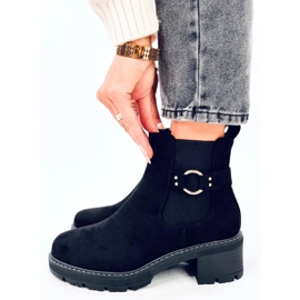 Airon Schwarze Chelsea-Stiefel mit niedrigem Absatz 1