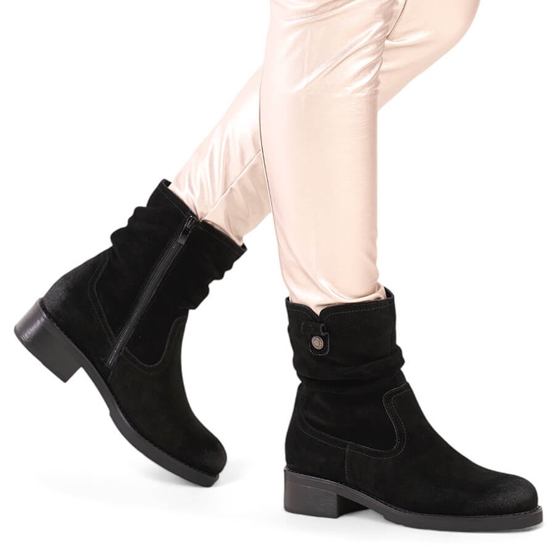 Schwarze Wildlederstiefel für Damen von Sergio Leone BT355-S 2