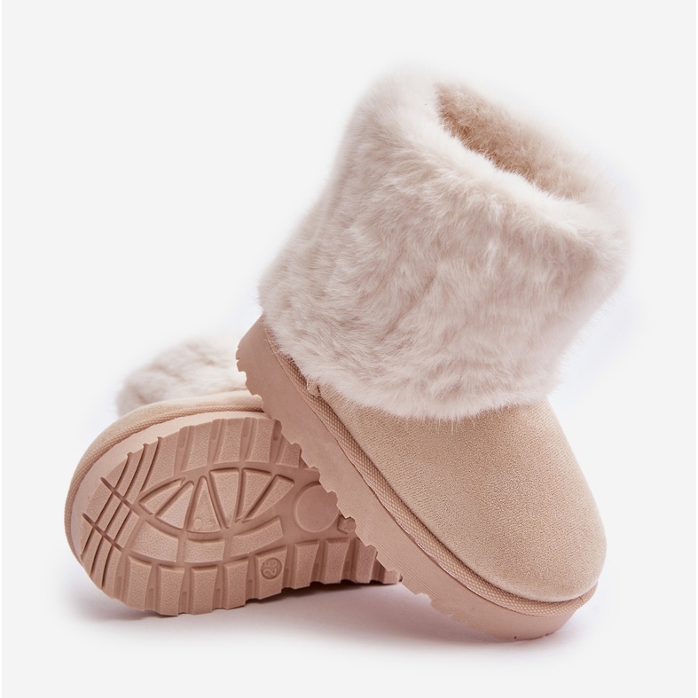 Kinder-Schneestiefel mit Fell, hellbeige Crisie 2