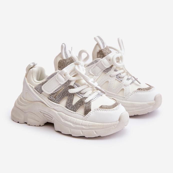Kinder-Sneaker mit Strasssteinen, weiß Rianalla 1