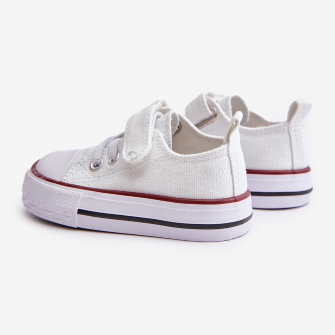 Kinder-Sneaker aus Stoff mit Klettverschluss, weißes Daloma 2