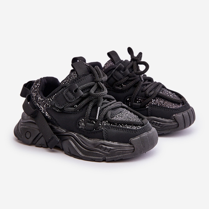 Mit Pailletten verzierte Kinder-Sneaker, Black Liatoma schwarz 1