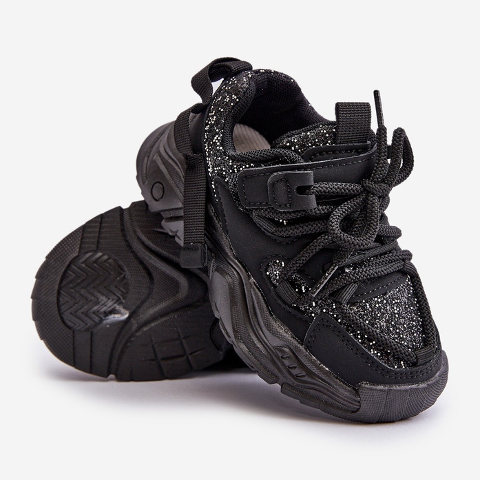 Mit Pailletten verzierte Kinder-Sneaker, Black Liatoma schwarz 2