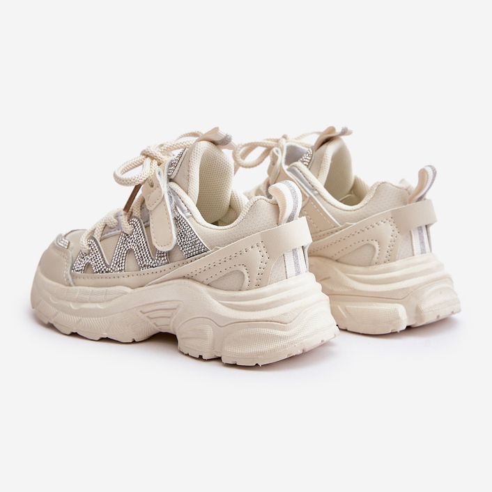 Kinder-Sneaker mit Strasssteinen, Beige Rianalla 2