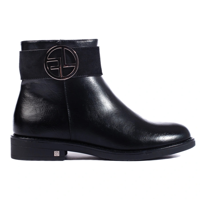 W. Potocki Schwarze niedrige Stiefeletten mit flachem Absatz von Potocki 1