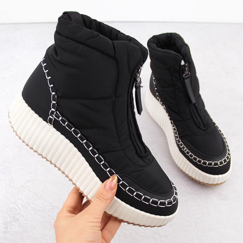 Damen-Schneestiefel mit Reißverschluss, schwarz Potocki Z24-72300 1