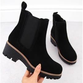 Damen-Chelsea-Stiefel aus schwarzem Leder Filippo DBT4805 1