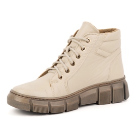 Olivier Isolierte Damen-Winterstiefel aus Leder 1180, Beige Floter 1